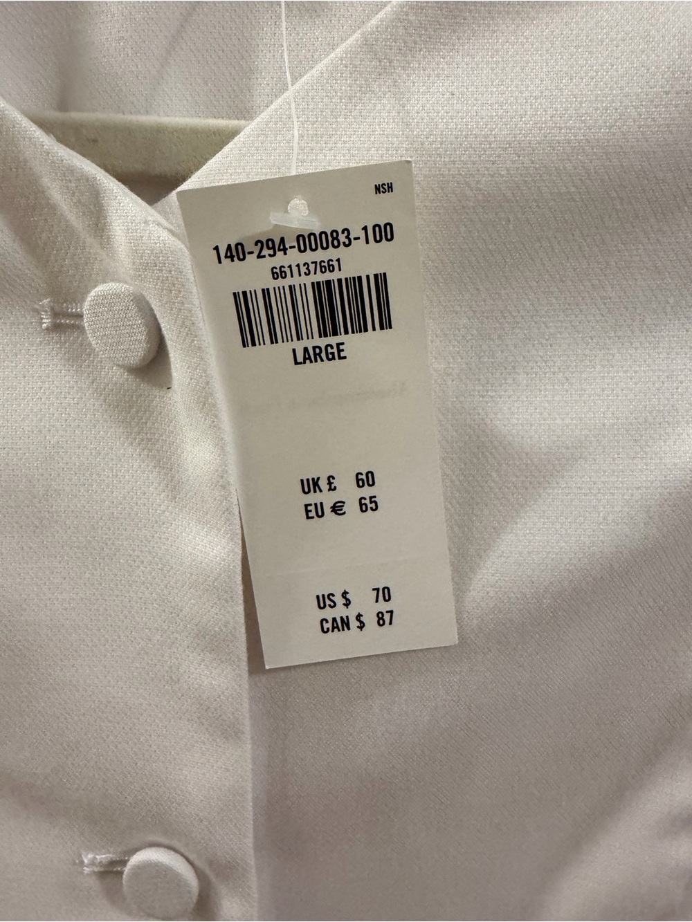 Abercrombie & Fitch Tailored White Short-Sleeve Button Down Vest - Picture 4 of 8